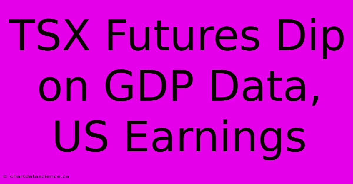 TSX Futures Dip On GDP Data, US Earnings