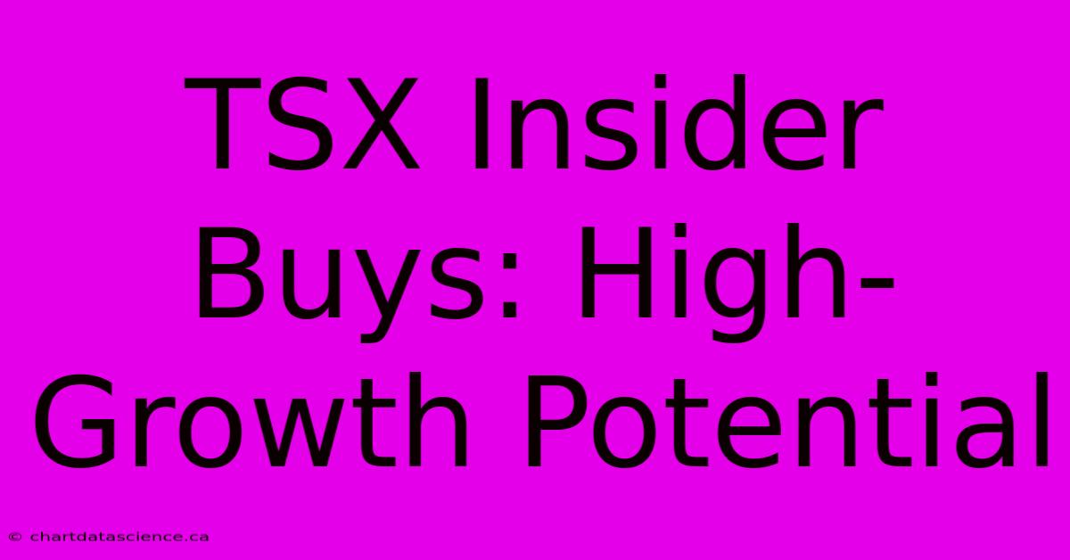 TSX Insider Buys: High-Growth Potential