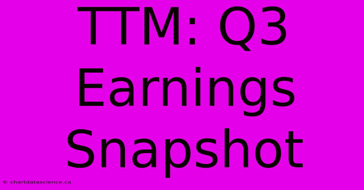 TTM: Q3 Earnings Snapshot