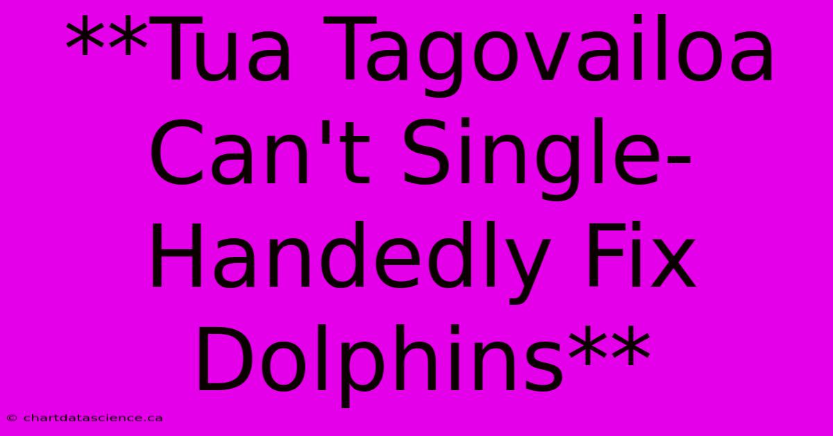 **Tua Tagovailoa Can't Single-Handedly Fix Dolphins**