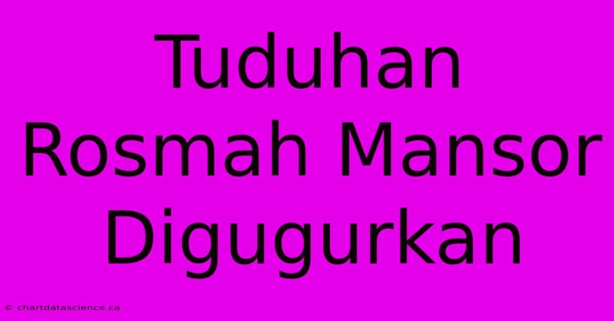 Tuduhan Rosmah Mansor Digugurkan