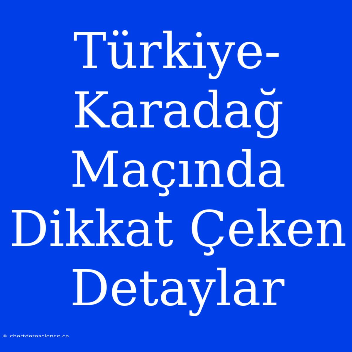 Türkiye-Karadağ Maçında Dikkat Çeken Detaylar