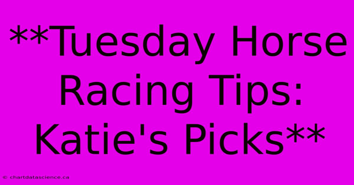 **Tuesday Horse Racing Tips: Katie's Picks**