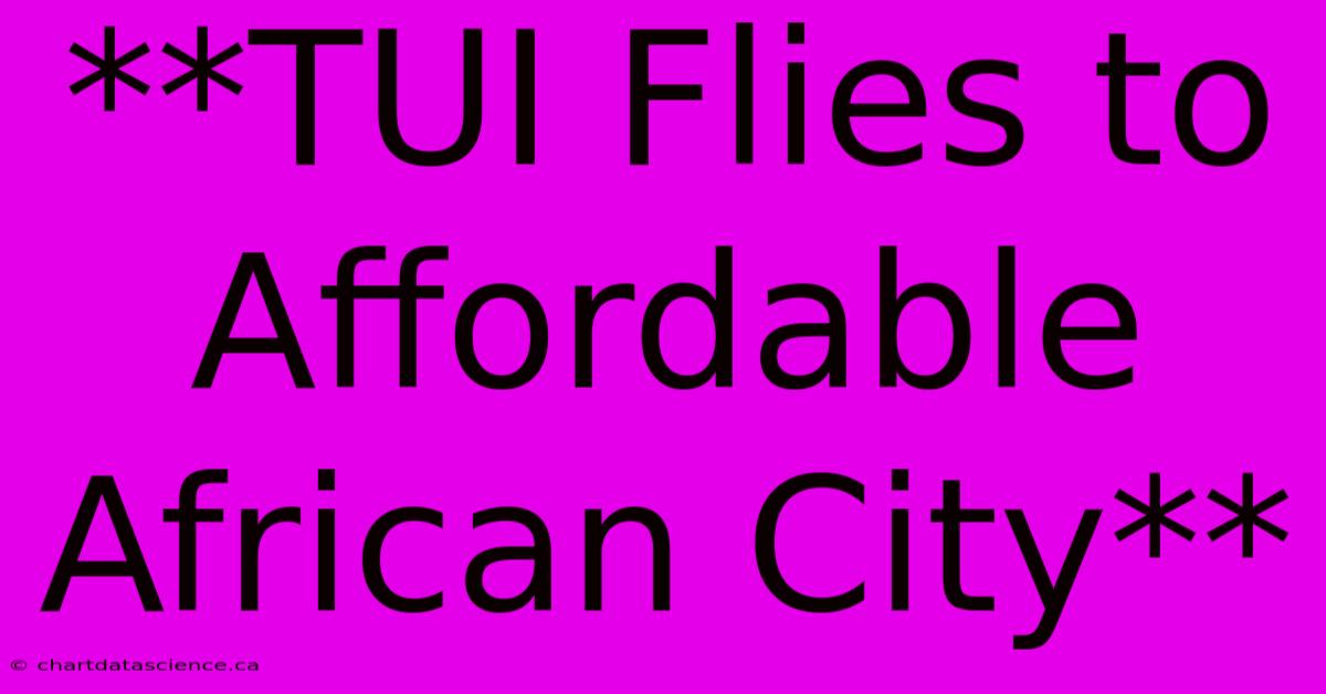 **TUI Flies To Affordable African City**