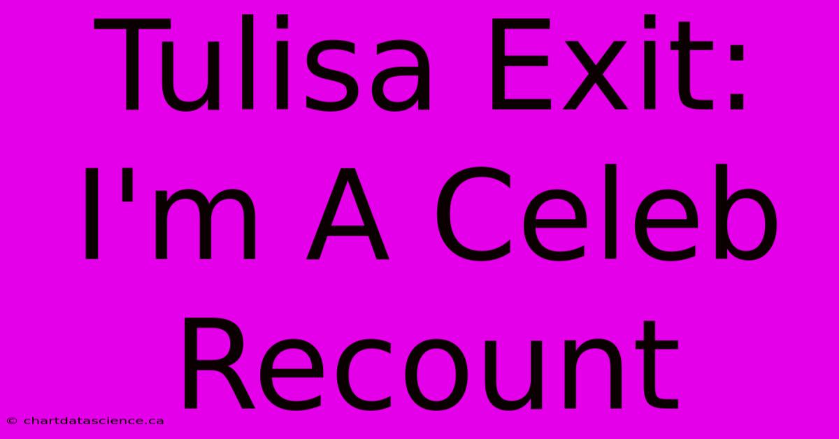 Tulisa Exit: I'm A Celeb Recount