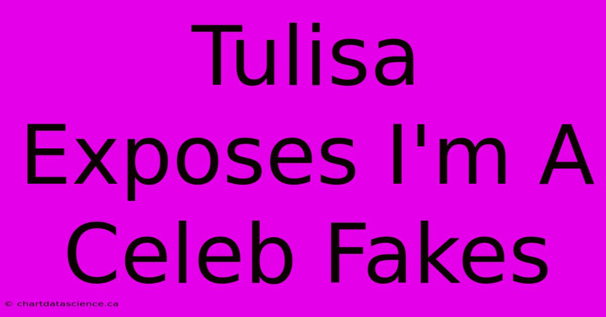 Tulisa Exposes I'm A Celeb Fakes