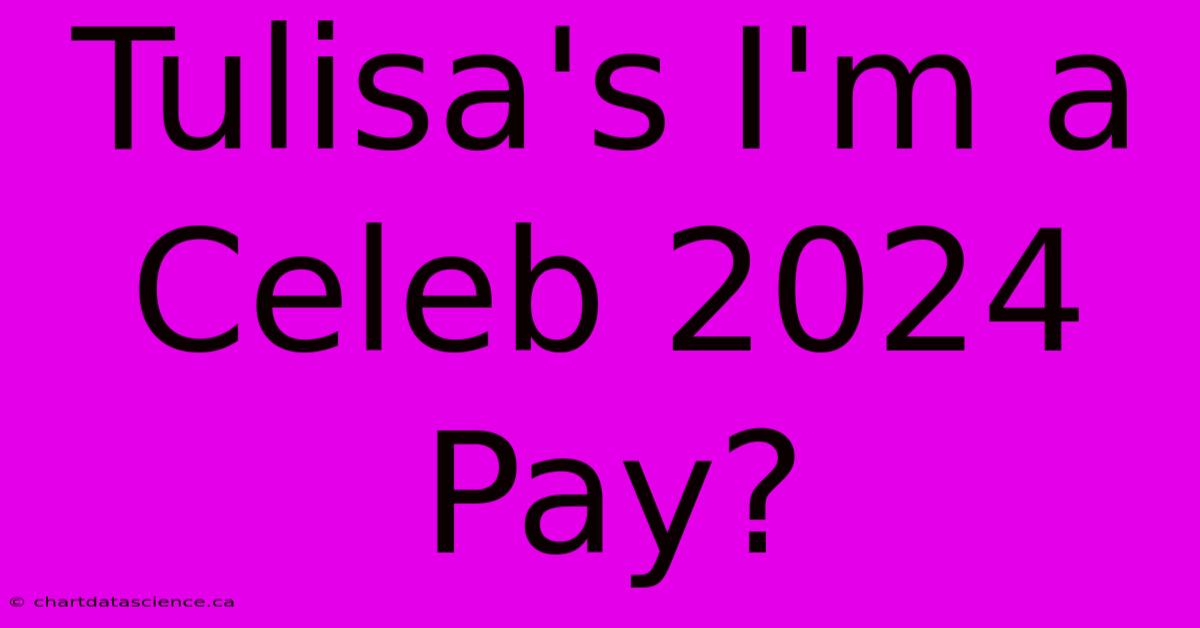 Tulisa's I'm A Celeb 2024 Pay?