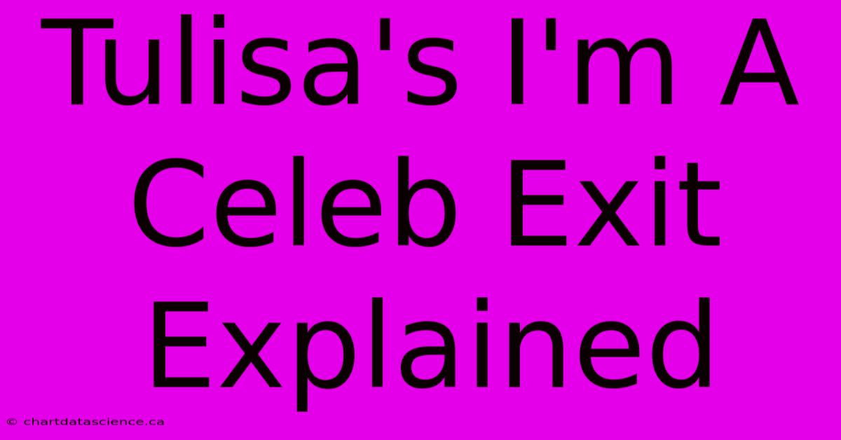 Tulisa's I'm A Celeb Exit Explained