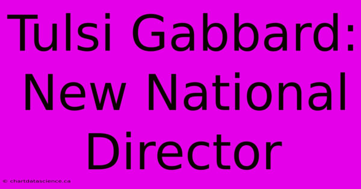 Tulsi Gabbard: New National Director