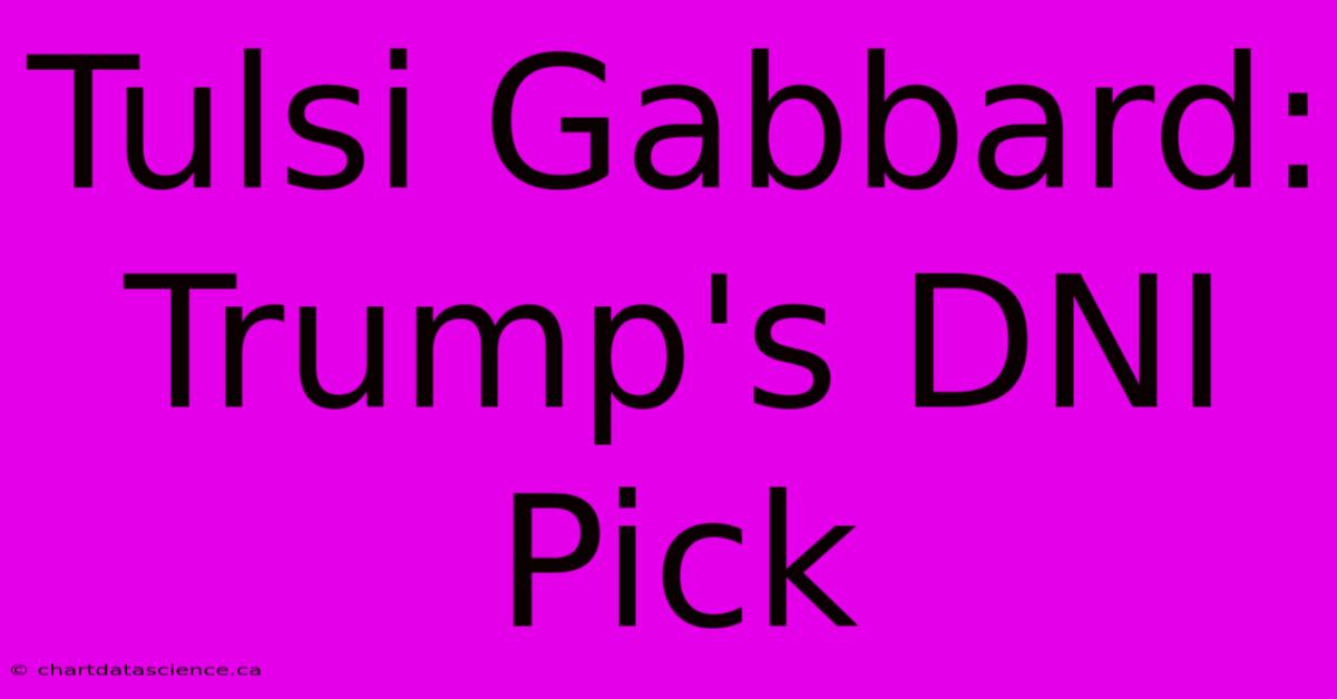 Tulsi Gabbard: Trump's DNI Pick