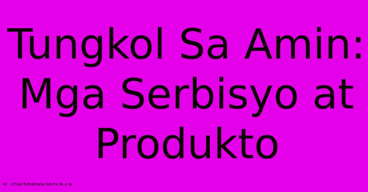 Tungkol Sa Amin: Mga Serbisyo At Produkto