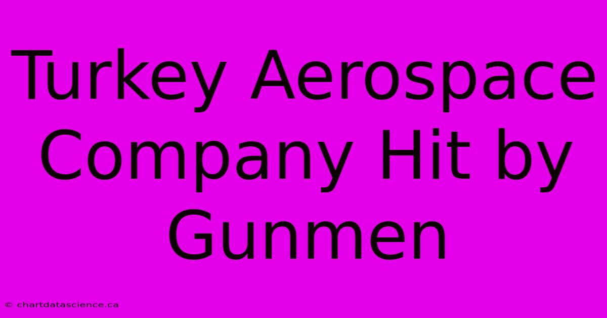 Turkey Aerospace Company Hit By Gunmen