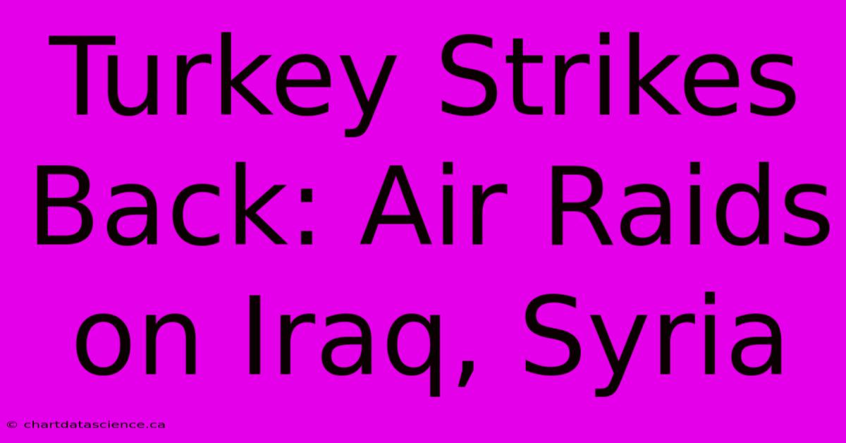 Turkey Strikes Back: Air Raids On Iraq, Syria