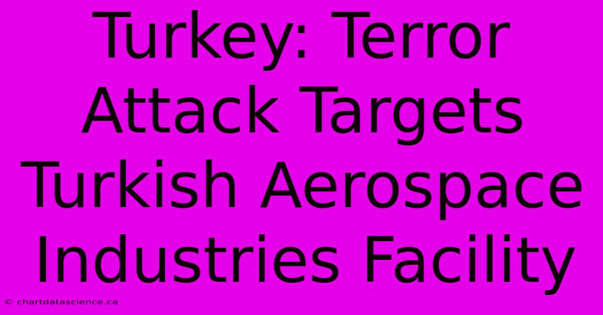 Turkey: Terror Attack Targets Turkish Aerospace Industries Facility