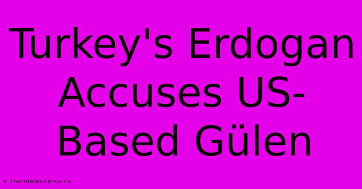 Turkey's Erdogan Accuses US-Based Gülen