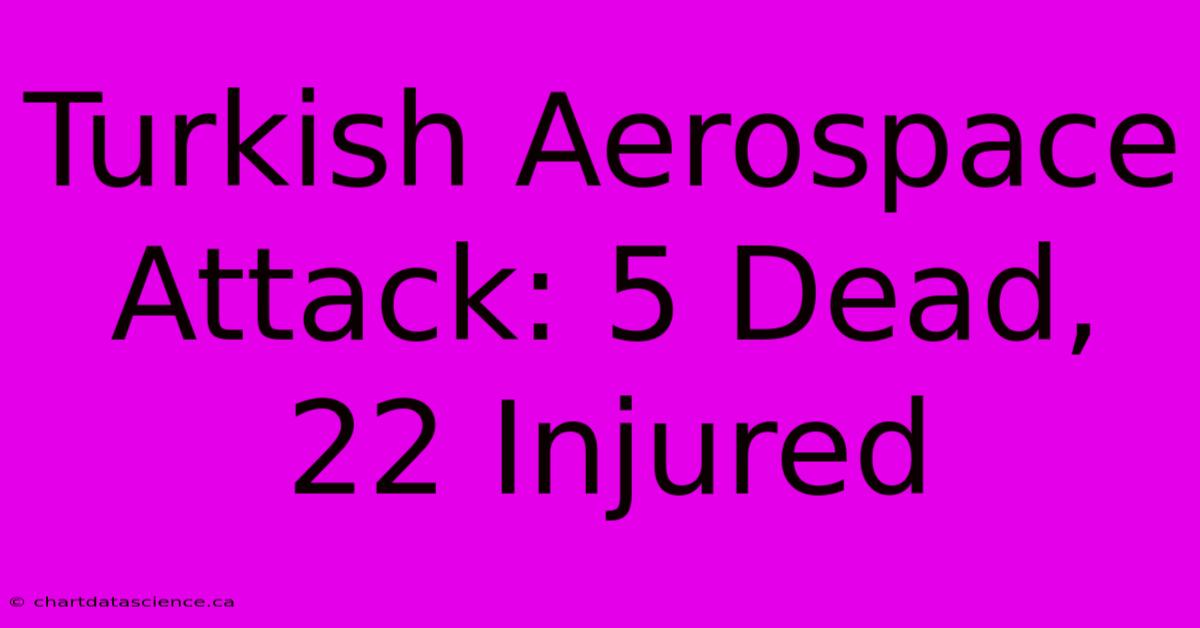 Turkish Aerospace Attack: 5 Dead, 22 Injured