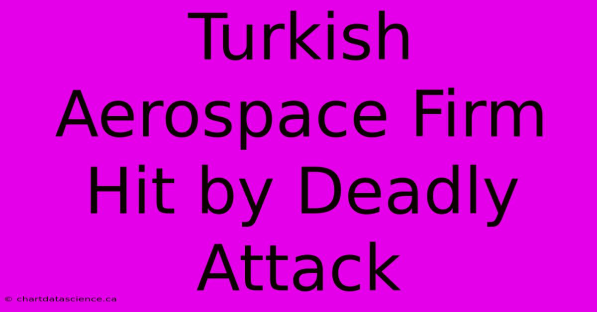 Turkish Aerospace Firm Hit By Deadly Attack