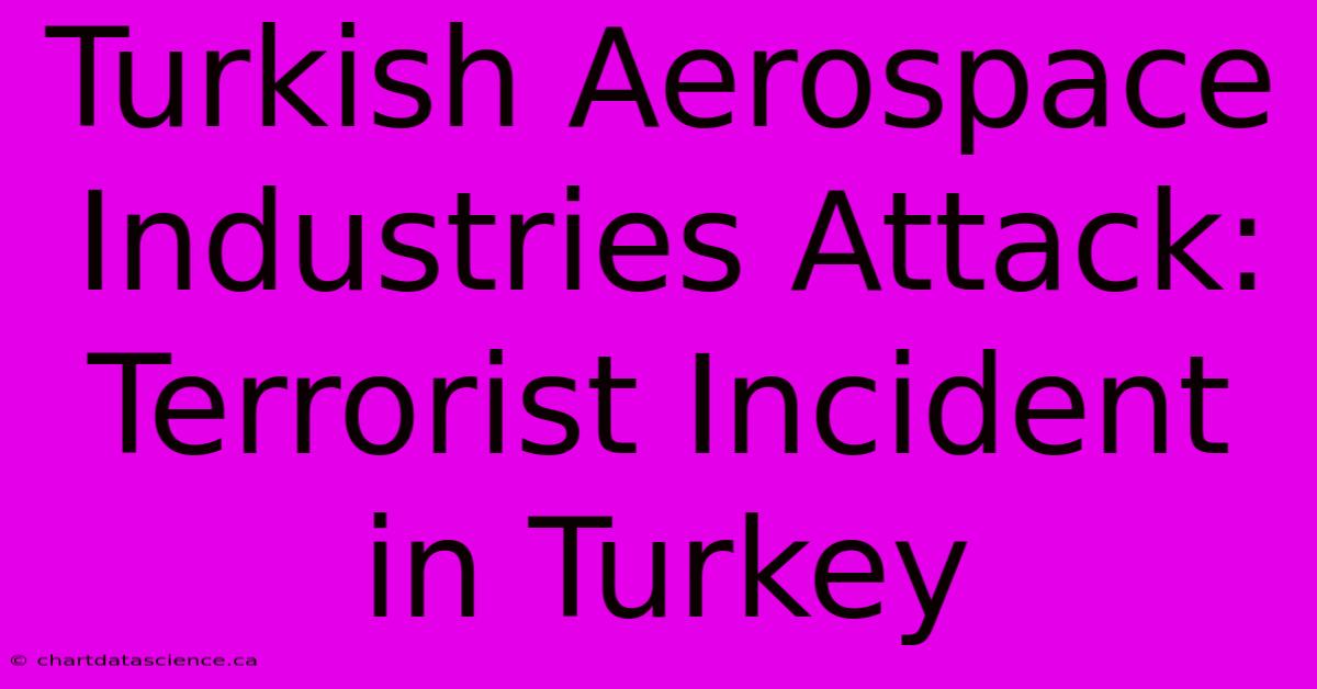 Turkish Aerospace Industries Attack: Terrorist Incident In Turkey