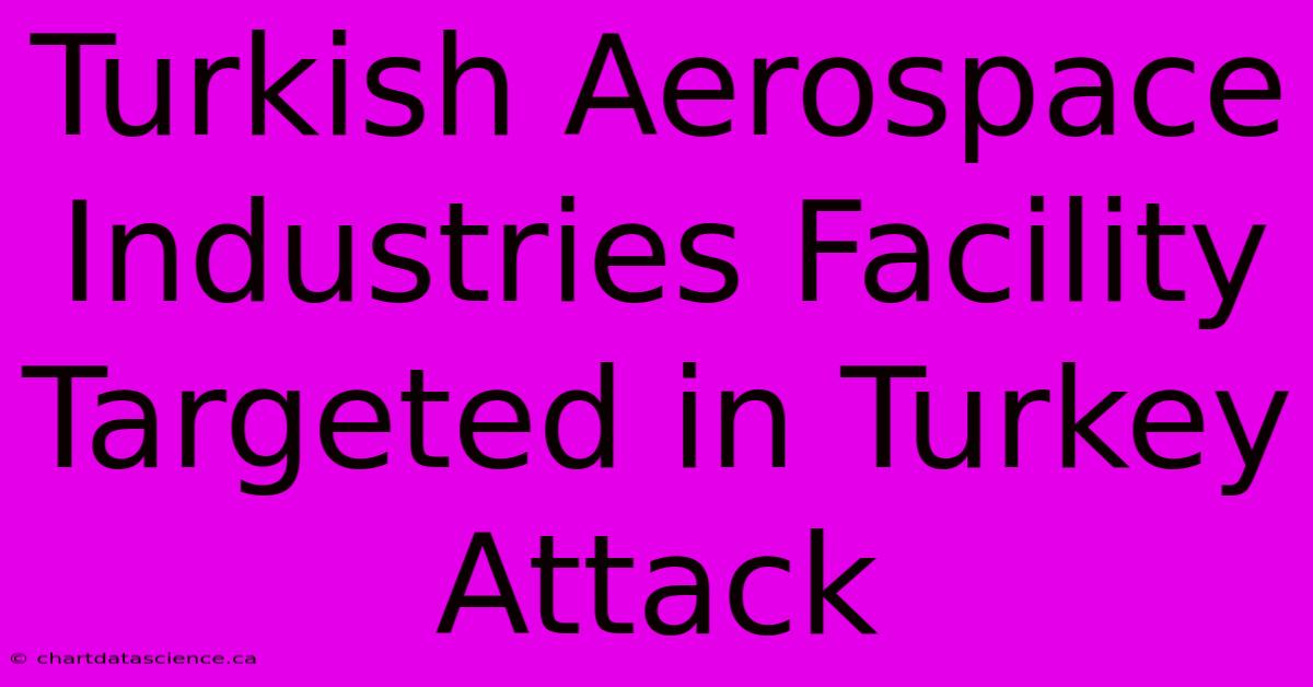 Turkish Aerospace Industries Facility Targeted In Turkey Attack