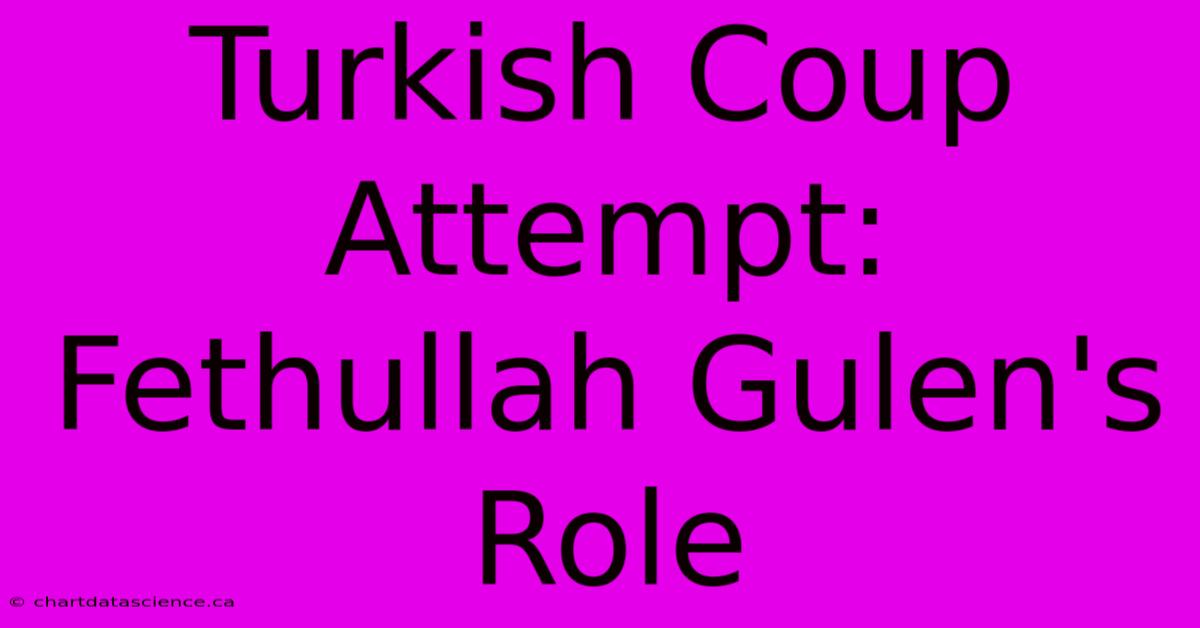 Turkish Coup Attempt: Fethullah Gulen's Role