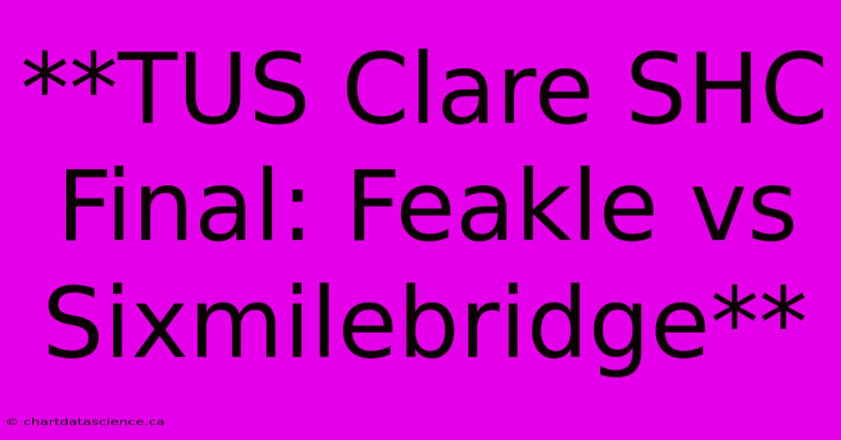 **TUS Clare SHC Final: Feakle Vs Sixmilebridge**