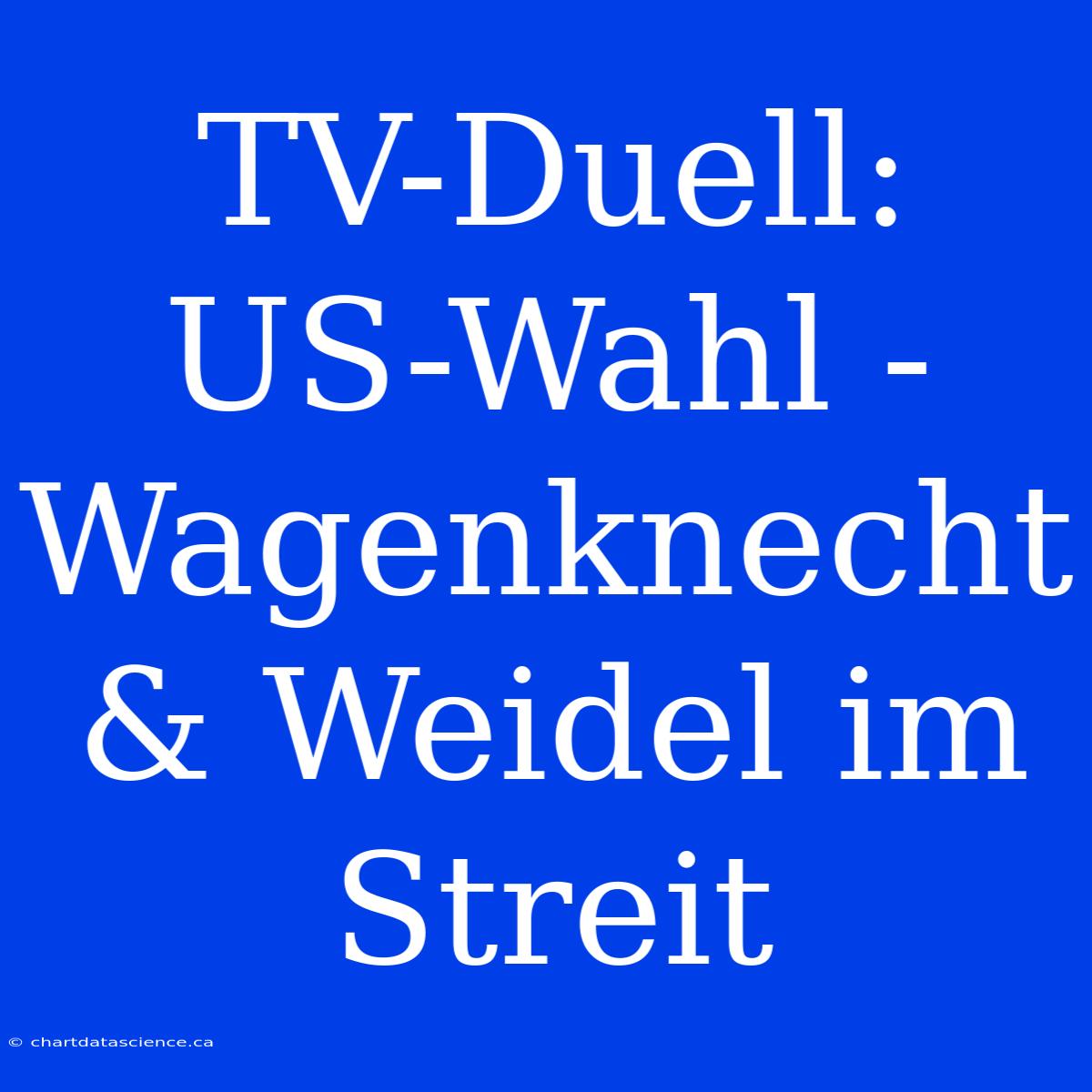 TV-Duell: US-Wahl - Wagenknecht & Weidel Im Streit