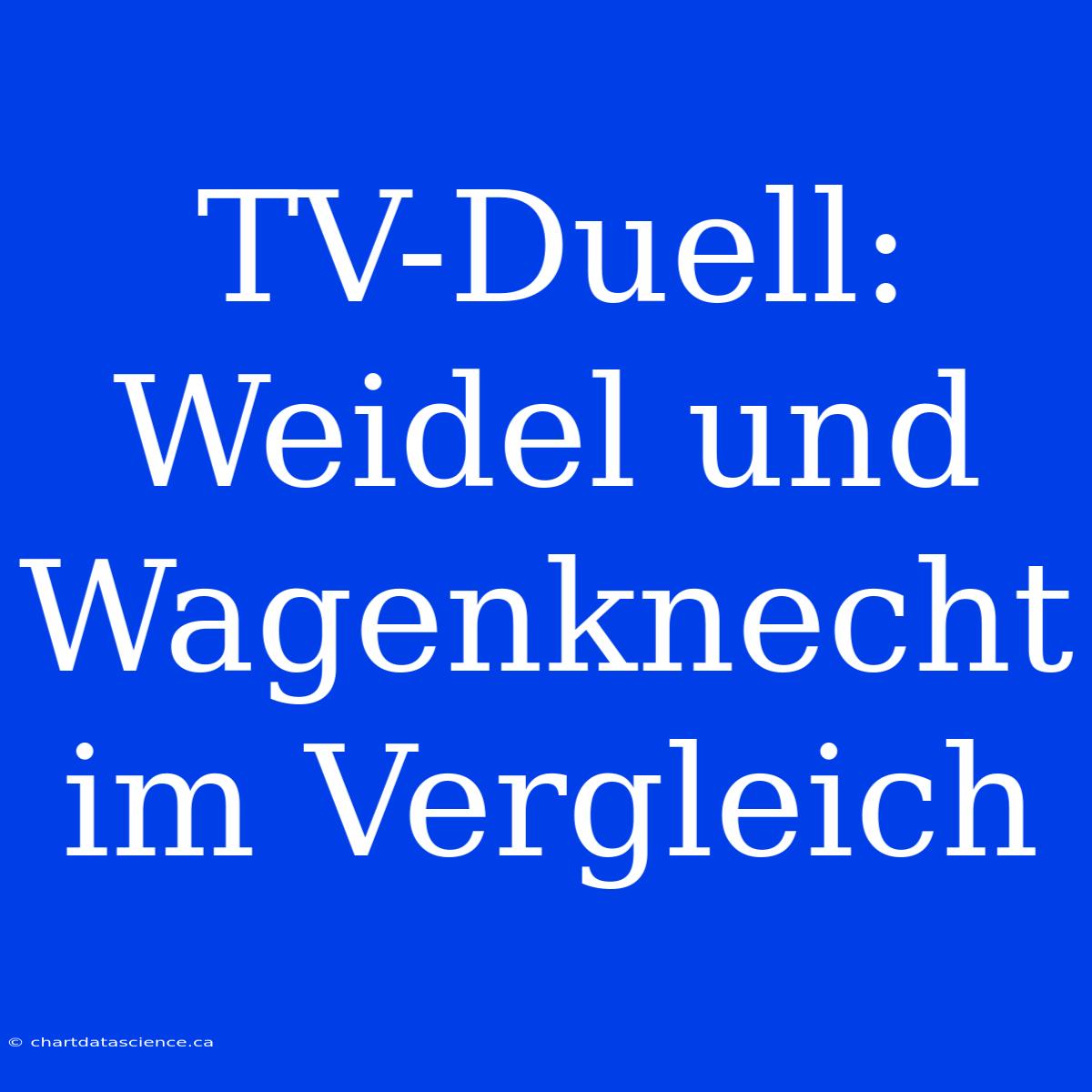 TV-Duell: Weidel Und Wagenknecht Im Vergleich