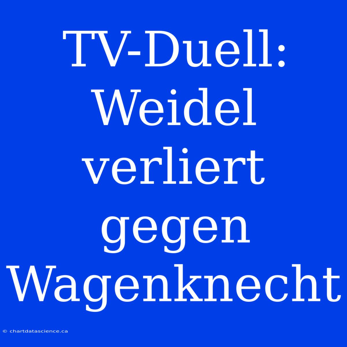 TV-Duell: Weidel Verliert Gegen Wagenknecht