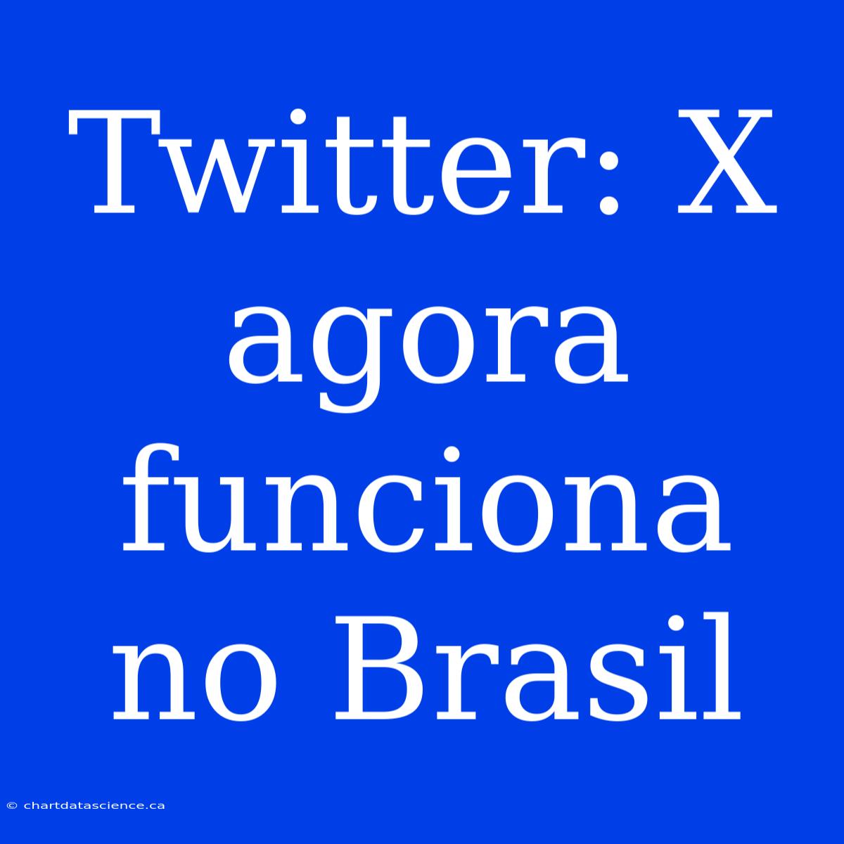 Twitter: X Agora Funciona No Brasil