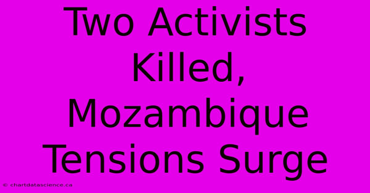 Two Activists Killed, Mozambique Tensions Surge