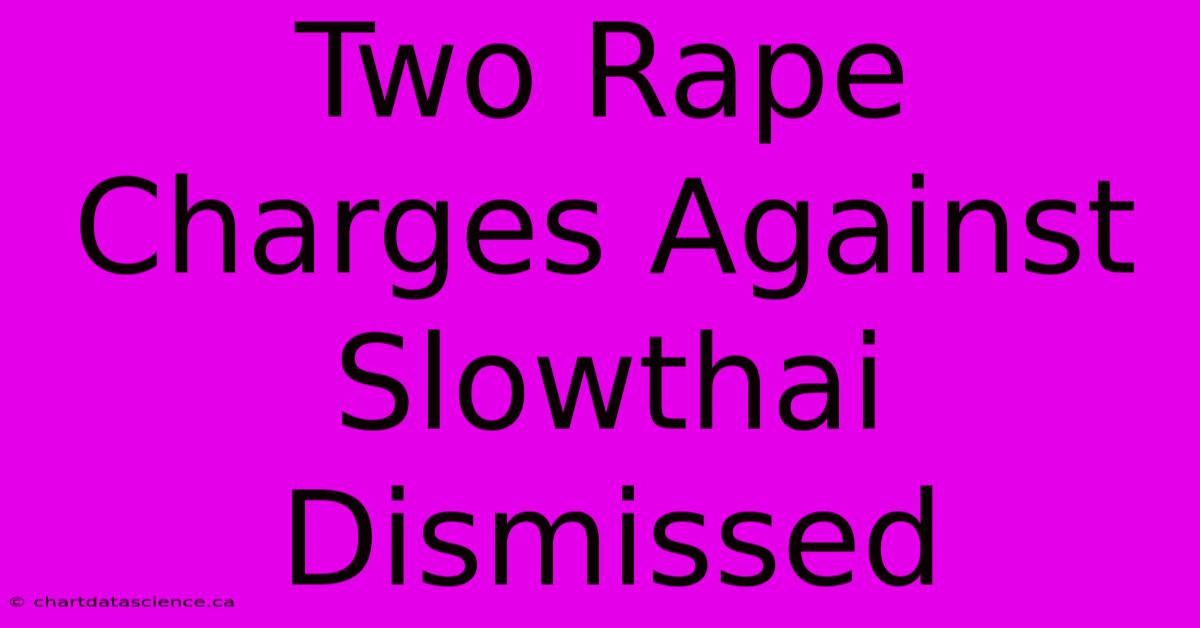 Two Rape Charges Against Slowthai Dismissed