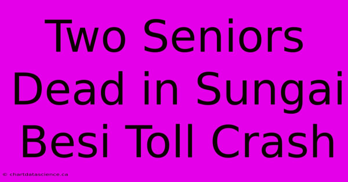 Two Seniors Dead In Sungai Besi Toll Crash