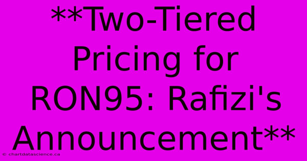 **Two-Tiered Pricing For RON95: Rafizi's Announcement**