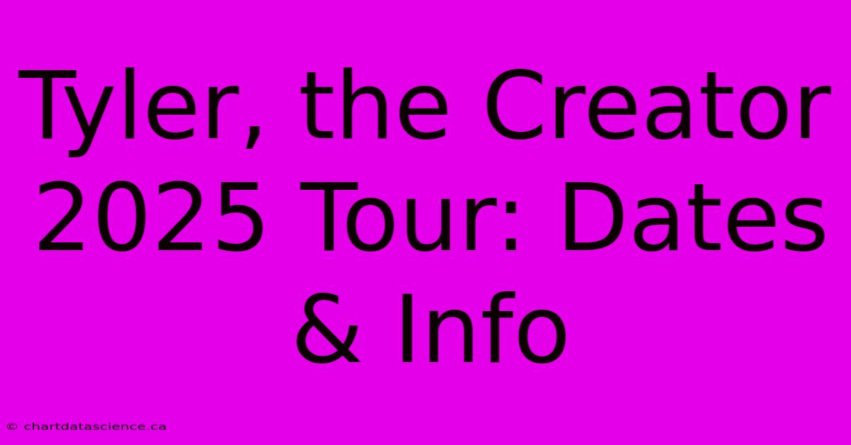 Tyler, The Creator 2025 Tour: Dates & Info