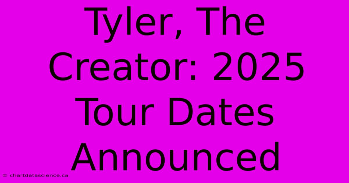 Tyler, The Creator: 2025 Tour Dates Announced