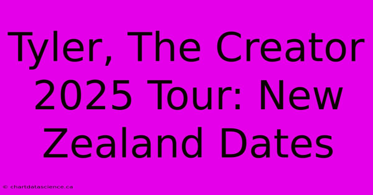 Tyler, The Creator 2025 Tour: New Zealand Dates