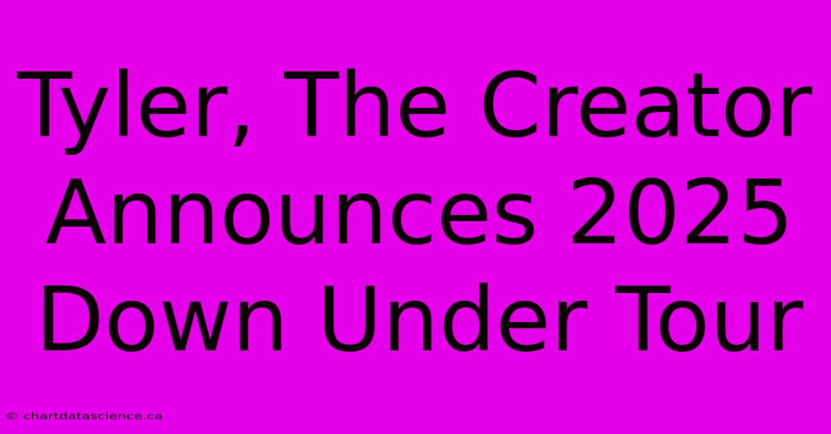 Tyler, The Creator Announces 2025 Down Under Tour 