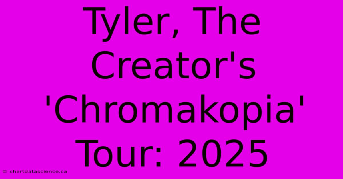 Tyler, The Creator's 'Chromakopia' Tour: 2025