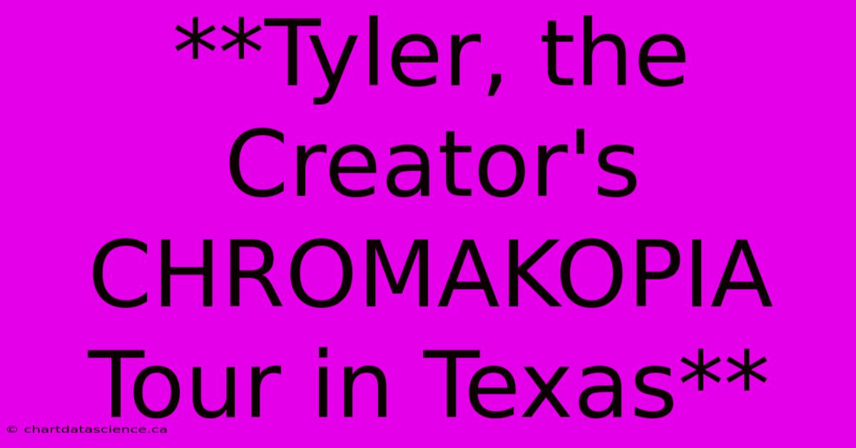 **Tyler, The Creator's CHROMAKOPIA Tour In Texas**