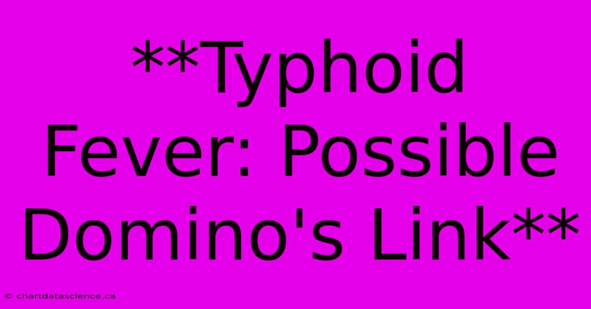 **Typhoid Fever: Possible Domino's Link** 