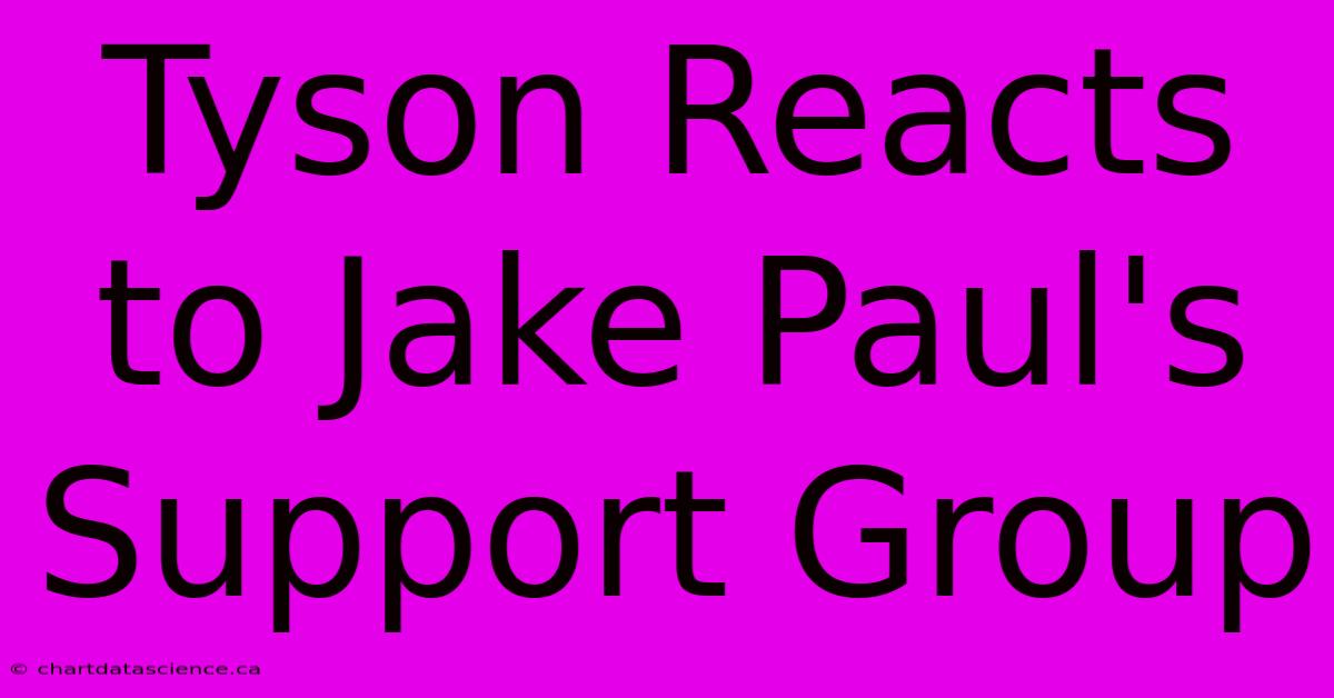 Tyson Reacts To Jake Paul's Support Group 