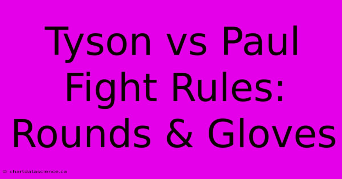 Tyson Vs Paul Fight Rules: Rounds & Gloves