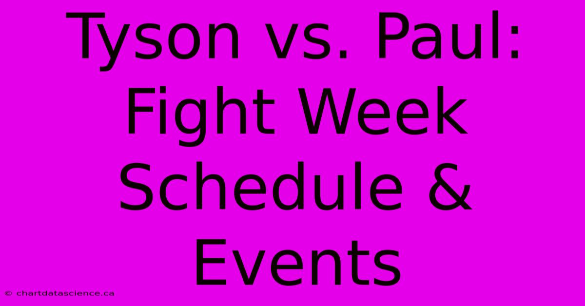 Tyson Vs. Paul: Fight Week Schedule & Events