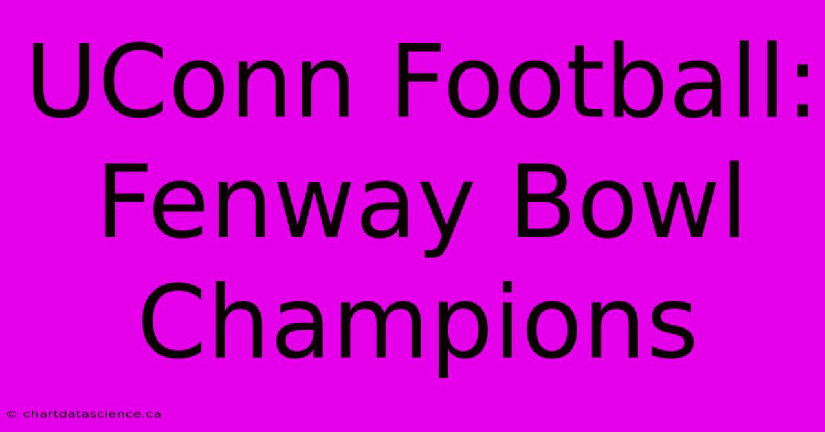 UConn Football: Fenway Bowl Champions