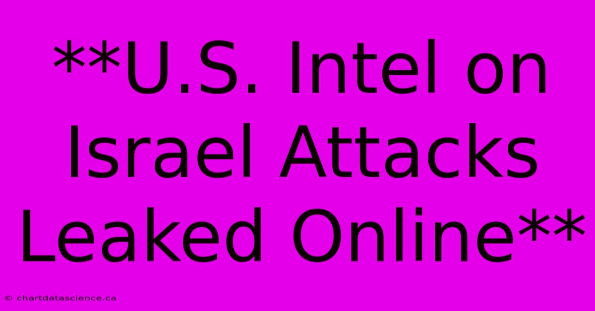 **U.S. Intel On Israel Attacks Leaked Online**