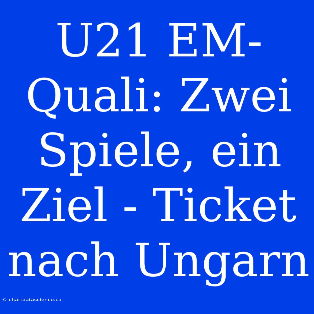 U21 EM-Quali: Zwei Spiele, Ein Ziel - Ticket Nach Ungarn