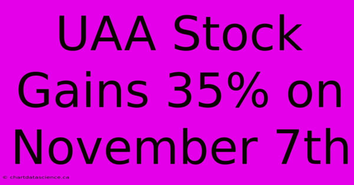 UAA Stock Gains 35% On November 7th 