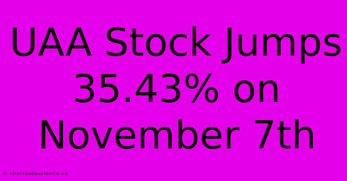 UAA Stock Jumps 35.43% On November 7th