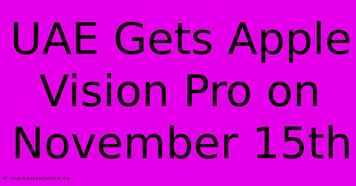 UAE Gets Apple Vision Pro On November 15th