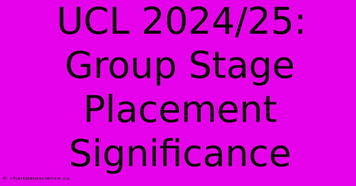 UCL 2024/25: Group Stage Placement Significance